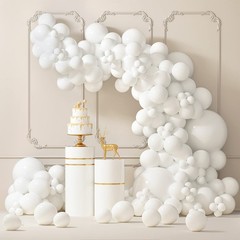 87pcs White Balloons Different Sizes 18 12 10 5 Inches for Garland Arch, Prem…