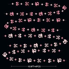 Glitter Pink 15Th Bow Birthday Decorations Hot Pink Conquette Bow Garland Stream