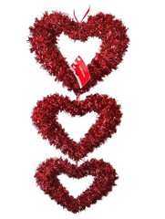 Valentine’s Day Pendant Decoration – Garland With 3 Sparkling Red Hearts