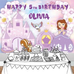 Sofia Personalised Custom Banner Backdrop Vinyl Party Supplies Birthday Gift
