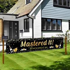 Labakita Large Mastered It Banner, 118.11 x 19.7 inches, Black and Gold