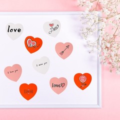 Large Heart Shape Paper CutOuts Double Sided Valentine Day Craft 48 PCS