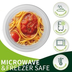 7 Inch Compostable Paper Plates 【White 150 Pack】, 100% Sugarcane B