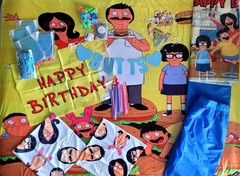 Ultimate Bob’s Burgers Party Bundle Backdrop, Balloons, Fringe Curtains & More!