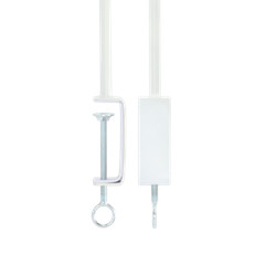 Over Table Hanging Rack Rail Pole White Steel Clamp W211.5cm
