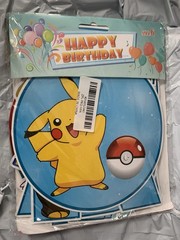 Pokémon Happy Birthday Banner Pikachu