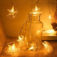 Ramadan Moon Star 10/20 LED String Fairy Lights EID Mubarak Lamp Muslim Decor UK
