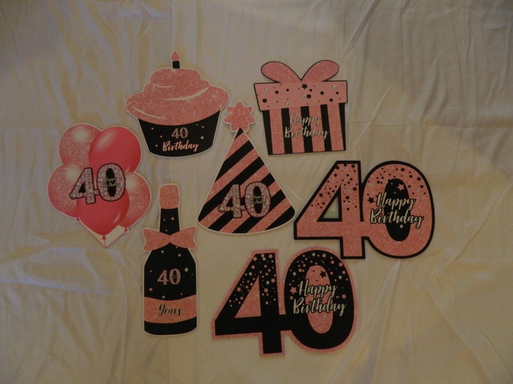 40th Birthday Yard Signs – 7 count