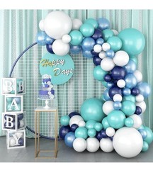Teal Balloon Garland Arch Kit, Navy Blue Light Blue Teal White Turquoise