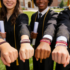 Graduation Decorations : Congrats Grad Wristband Silicone Bracelets – Graduation