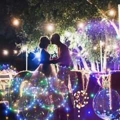 10 Pack LED Light Up BoBo Balloons 20″ Party Birthday Transparent Bubble Balloon