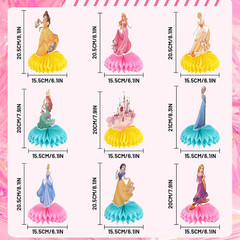 9 PCS Princess Centerpieces for Tables, Princess Birthday Party Decorations, Dou
