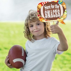 Football Photo Booth Props – 41-pc Kit with 8 x 10-Inch Signs, 60 Adhesive Pa…