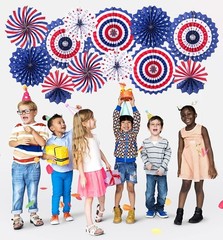 4th of July Patriotic Decorations – 12Pcs 15.7 inch/ 40 cm, Red, White, Blue
