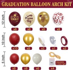 Graduation Decorations Class of 2026 Maroon and Gold Balloon Boxes for High S…