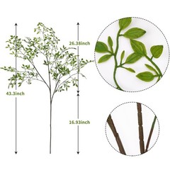 CEWOR Artificial Plants 2PCS 43.3 Inch Green Nandina Tall for