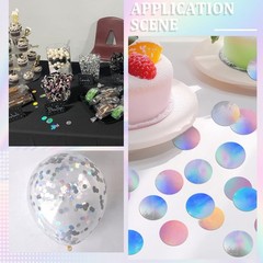 1 Box 60g Holographic Circle Confetti Iridescent Round Table Scatter 6mm 10mm