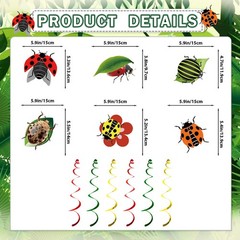 Ladybug Baby Shower Decorations Banner and Swirls for Boys Girls Party