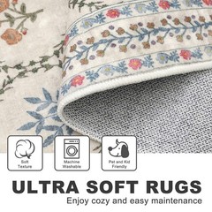 KILOCOCO 2×6 Moroccan Runner Rug, Ivory Super Soft Washable Hallway Entryway …