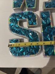 W-I-S-H Styrofoam Lettering Blue Shiny Sparkled Party Decor Big 8”tall