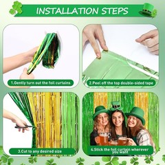 Party-Ready Gold and Light Green Foil Streamers – 2 Pack, Easy to Assemble
