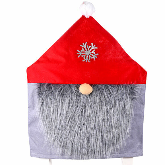 6x Christmas Rudolph w Beard Santa Hat Chair Covers Dinner Table Décor Ornaments