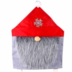 6x Christmas Rudolph w Beard Santa Hat Chair Covers Dinner Table Décor Ornaments