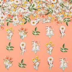 200 PCS Wildflower Confetti Wild Flower Paper Table Scatter Pink Floral DIY