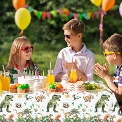 208 Pcs Dinosaur Birthday Party Supplies – Green Dino Decorations, 20 Servings,