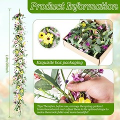 6.5 Ft Spring Summer Flower Vine Garlands Artificial Wildflower Wisteria Lave…