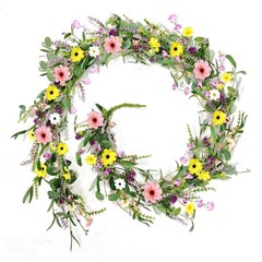 6.5 Ft Spring Summer Flower Vine Garlands Artificial Wildflower Wisteria Lave…