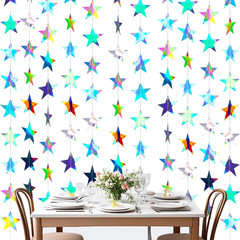 Iridescent Shining Star Hanging Garland Iridescent Hanging Sparkling Star Stream