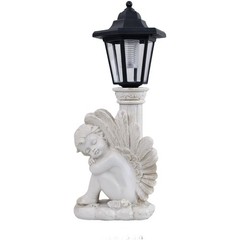 Solar Powered Antique Roman Column Angel Light for Outdoor Courtyard Use