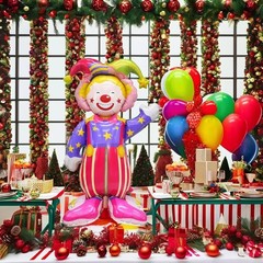 circus decorations 2Pack 4D Standing 47.6 Inch Huge Smiling Circus Clown alum…