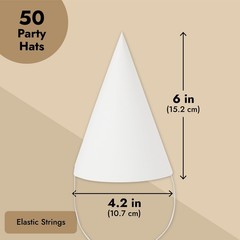 50 Pack Birthday Party Cone Hats Colorful Cone Hat Supplies Celebration Set