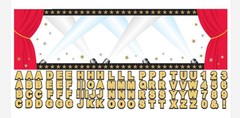 5ft Hollywood Personalized Giant Sign Banner With 120 Adhesive Letters/Numbers