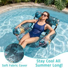 Inflatable Pool Floats for Adult, 2 Pack Pool Float Chairs, Floating Lounge C…