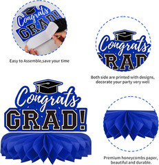 10Pcs Graduation Decorations 2026 Class of 2026 Congrats Grad Table Honeycomb Ce