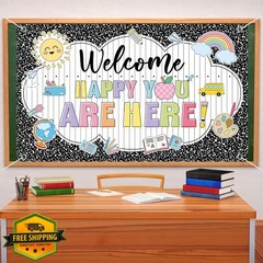 Harloon Composition Notebook Backdrop Banner 72.8×43.3 Inch Girl