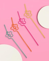 xo, Fetti Rainbow Flower Reusable Straw Set – 20 pc | One Size,