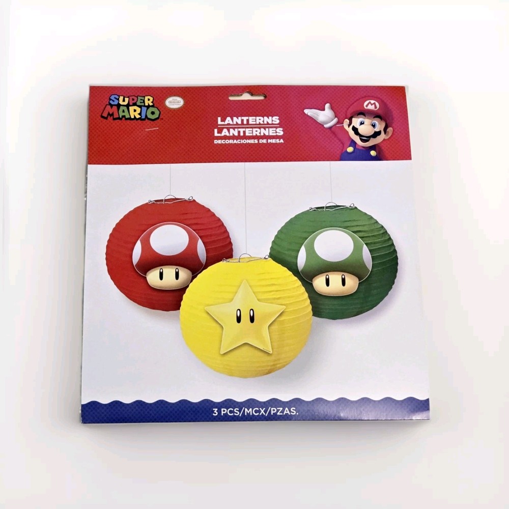 Super Mario Brothers Bros Video Game Hanging Paper Party Lanterns Set Of 3 New