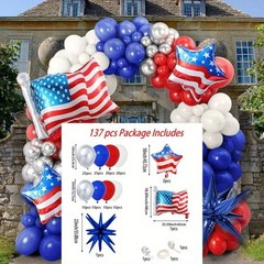 137pcs American Independence Day Balloon Set | USA Flag 4th of July Decor