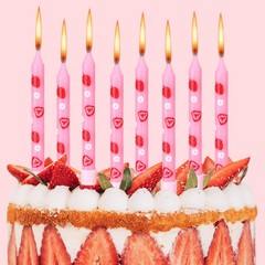 Threlaco 12 Pcs Strawberry 3.7 inches high, 0.3 in diameter, Pink