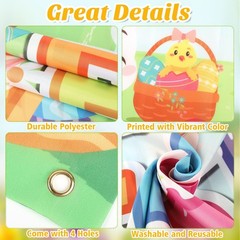Happy Easter Banners, Outdoor/Indoor Decorations, 118′ x 20′, Easter Theme Pa…