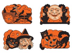 Wholesale Vintage Halloween Cat Cutouts 4 Packs Beistle Bulk Party Supplies Four