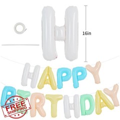 TONIFUL 16 Inch Creamy Macaron Balloons Banner