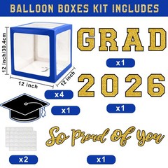 Graduation Decorations Class of 2026 – Blue and Gold Balloons