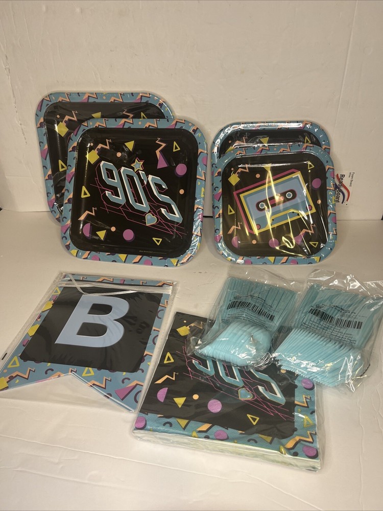 90s Party Pack birthday supplies 76 Pieces 16 Guest Set