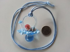 Pacifier Necklaces Small Plastic Baby Shower Game Favors Prizes bottle Pink,Blue