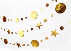 Gold Party Decoration Gold Star Circle Dot Hanging Garland Hanging Streamer D…